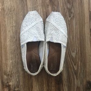 White crochet TOMS